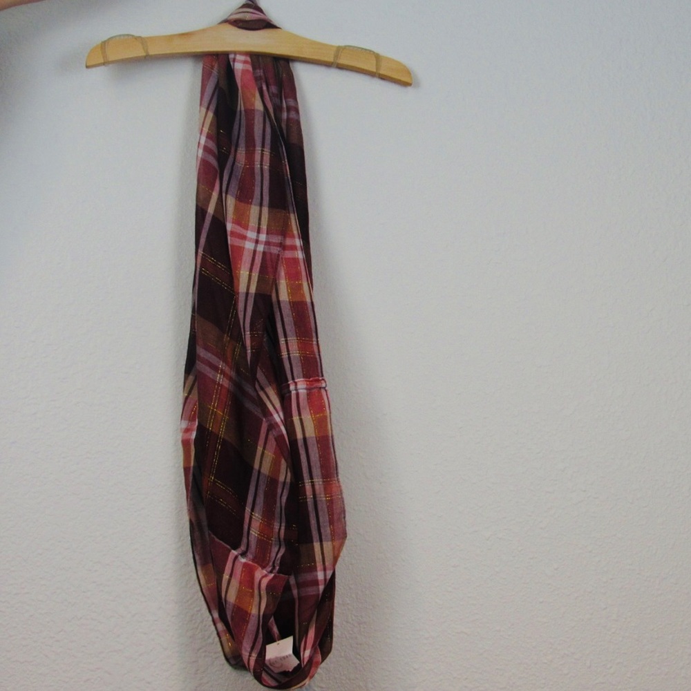 Multicolored Metallic Gold Infinity Scarf
